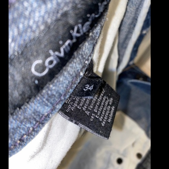 *NEW* Calvin Klein Slim Straight Ripped Jeans (Size 34) - Picture 5 of 8